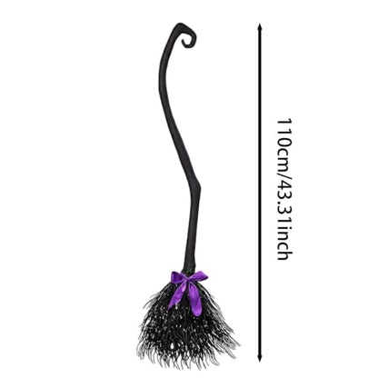 Halloween Witch Broom with Colorful Ribbons - Party Decor Prop