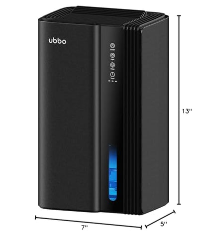 UBBO 95oz Dehumidifiers for Home, 1000 Sq.Ft Dehumidifier with Drain Hose - Auto Shut Off, Timer, Sleep Mode & Drain Hose - 7 Color Light for Bedroom, Bathroom, RV - Black