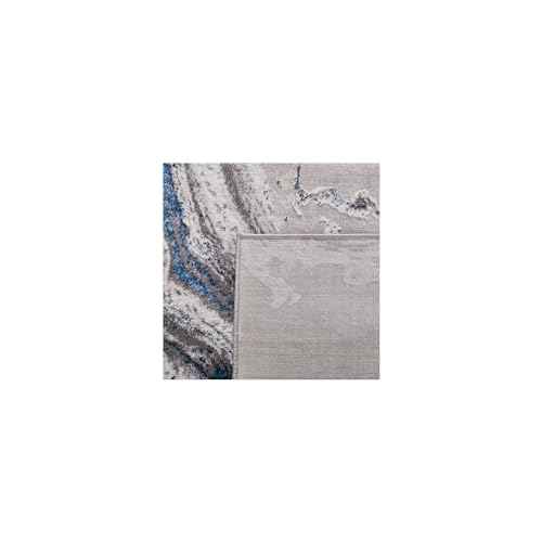 SAFAVIEH Amelia Collection Accent Rug - 2' x 4', Grey & Blue, Modern Abstract Design, Non-Shedding & Easy Care, Ideal for High Traffic Areas in Entryway, Living Room, Bedroom (ALA277F)