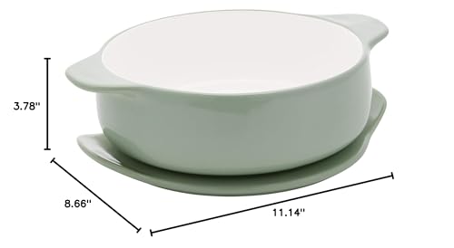 KitchenAid Vitrified Stoneware Round Baker, 2.25-Quart, Pistachio