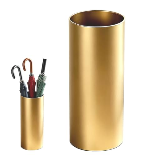 Gold Large Capacity Round Umbrella Holder - Rustproof Floor Stand for Home & Hotel