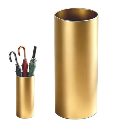Gold Large Capacity Round Umbrella Holder - Rustproof Floor Stand for Home & Hotel
