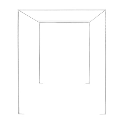 Queen Canopy Bed Frame Silver 6.56ft Steel Support No Tool Assembly