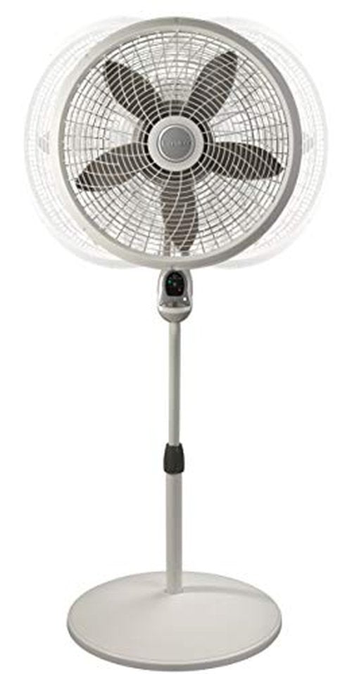 Lasko Cyclone Pedestal Fan, Adjustable Height, Remote Control, Timer, 3 Speeds, for Bedroom, Kitchen, Office and Living Room, 18", White, 1885, Large