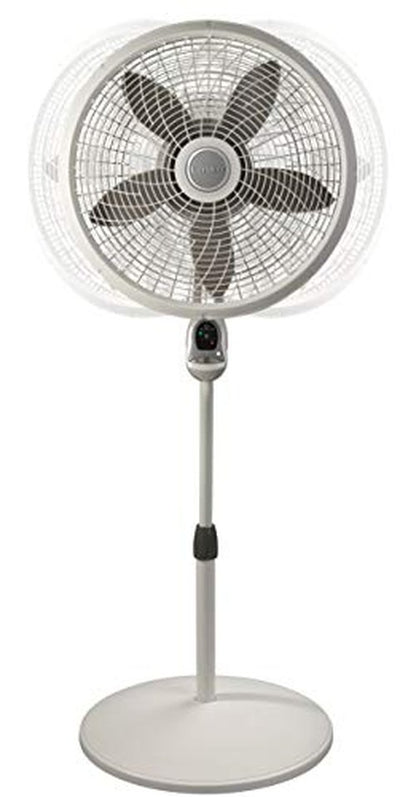 Lasko Cyclone Pedestal Fan, Adjustable Height, Remote Control, Timer, 3 Speeds, for Bedroom, Kitchen, Office and Living Room, 18", White, 1885, Large