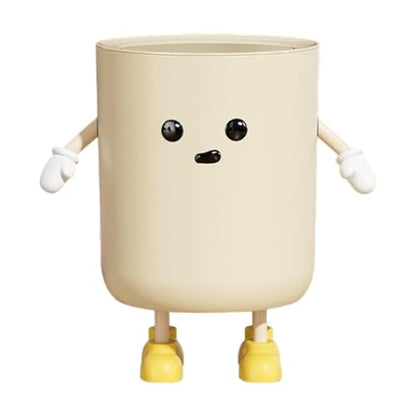 12 L Standing Waterproof Trash Can with Lid - Modern Waste Bin for Home & Entryway