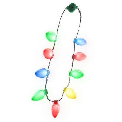 9 Bulb Christmas LED Light Up Necklace - Colorful Holiday Costume Accessory - Variation of 1