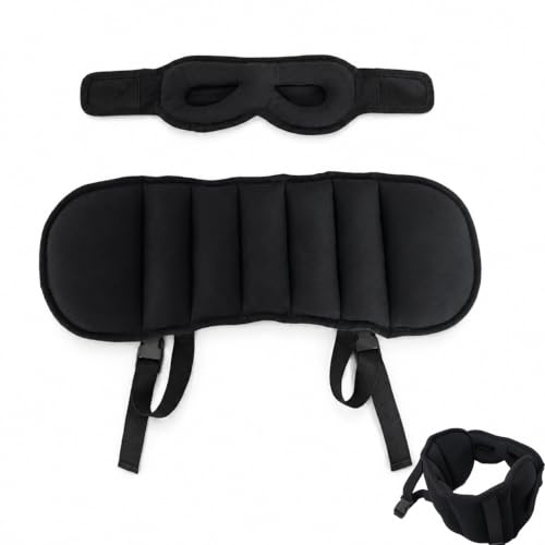 Travel Pillow with Eye Mask - Adjustable Neck Support for Airplanes & Long Trips