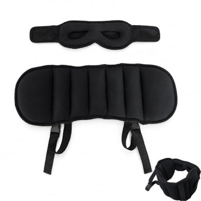 Travel Pillow with Eye Mask - Adjustable Neck Support for Airplanes & Long Trips