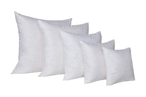 Premium Feather and Down Pillow Insert, Decorative Throw Stuffer Inserts, Hypoallergenic, Cotton Cover, White (28x28)