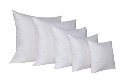 Premium Feather and Down Pillow Insert, Decorative Throw Stuffer Inserts, Hypoallergenic, Cotton Cover, White (20x20)