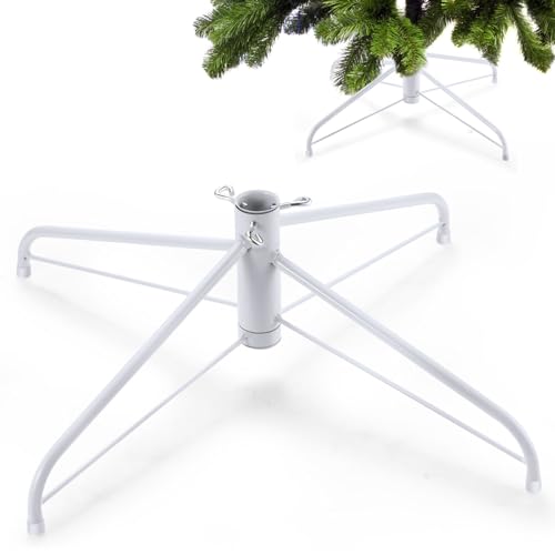Metal Christmas Tree Stand White 24 Inch for Artificial Trees - Adjustable, Sturdy
