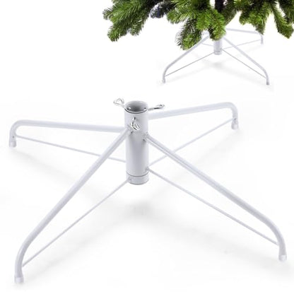 Metal Christmas Tree Stand White 24 Inch for Artificial Trees - Adjustable, Sturdy