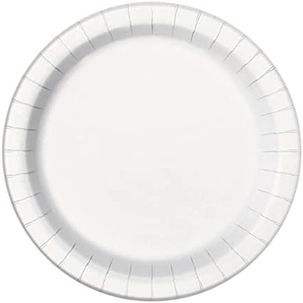 White Round Paper Dinner Plates - 9-Inch, 8 Count | Ideal for Parties, Showers & Special Events