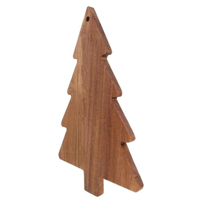 Christmas Tree-Shaped Wooden Charcuterie and Serving Tray - 14.9x9.4 Inches