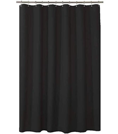 AmazerBath Plastic Shower Curtain, 72 x 84 Inches PEVA Shower Curtain with Heavy Duty Clear Stones and Grommet Holes, Waterproof Thick Bathroom Plastic Shower Curtains-Black