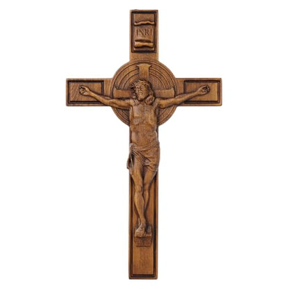 9.84in Handmade Catholic Cross Wall Decor Jesus Faith Gift with Variation 9.84"L x 5.71"W