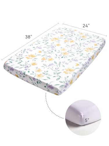 Mini Crib Sheets Fitted 2 Pack - Flower Whispers Baby Toddler Bedding