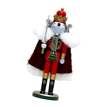 Wooden Nutcracker Figurine Mouse King Christmas Decor 36cm