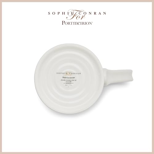 Portmeirion Sophie Conran Tall Mug Set of 4 - Solid White - 12 Oz Fine Porcelain Coffee & Tea Cups