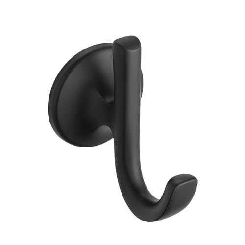 Modern Wall Mount Robe Hook Matte Black - Bathroom Towel Hook with Hardware