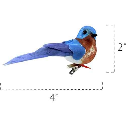 Cornucopia Brands Imitation Bluebirds (6-Pack); Little Blue Birds for Crafts, Christmas Trees and Seasonal Displays and Wreaths