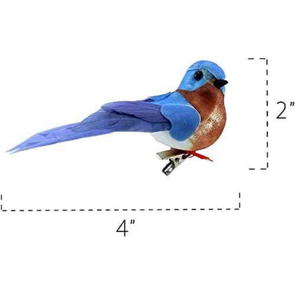 Cornucopia Brands Imitation Bluebirds (6-Pack); Little Blue Birds for Crafts, Christmas Trees and Seasonal Displays and Wreaths