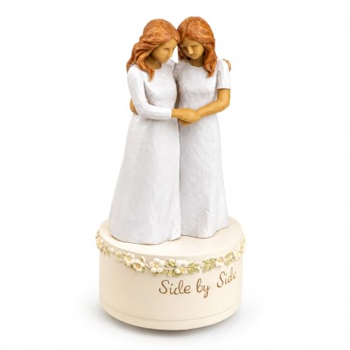 Side by Side Music Box Gift for Sisters & Friends with Clair de Lune Melody