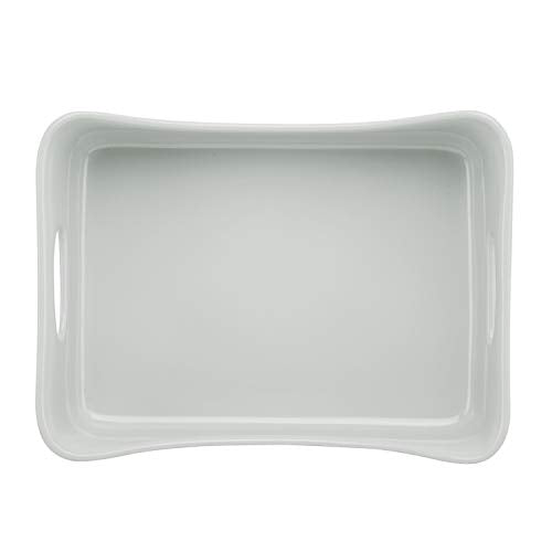 Rachael Ray Solid Glaze Ceramics Bakeware / Lasagna Pan / Baker, Rectangle - 9 Inch x 12 Inch, Light Sea Salt Gray