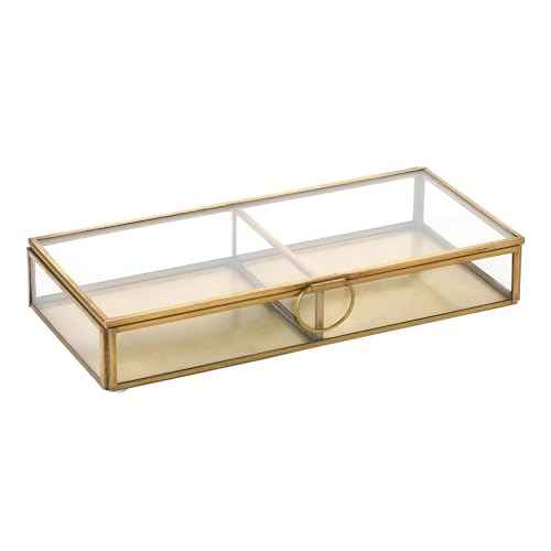 Creative Co-Op Brass & Glass Display Box