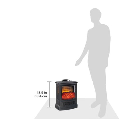 Duraflame Electric Stove Heater with 3D Flame Effect - Black
