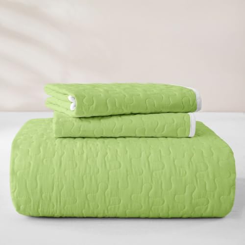 Erosebridal Lime Green Twin Quilt Set with Pillowcase - All Season Bedspread for Kids and Teens