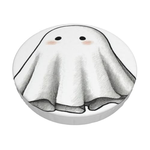 White Ghost Minimalist Bar Stool Cover - Stretchable, No-Slip Fit, 12-14 Inch Sizes