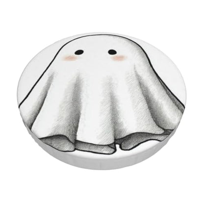 White Ghost Minimalist Bar Stool Cover - Stretchable, No-Slip Fit, 12-14 Inch Sizes