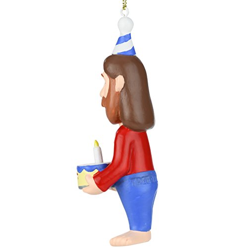 Funny Jesus Christmas Ornament - Hand-Painted Holiday Decor, 3.5 Inches
