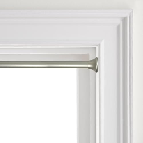 Adjustable Silver Curtain Tension Rod 30-52 Inches for Windows & Doors