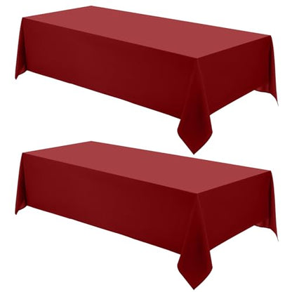 VidaFete Red Rectangle Tablecloth 90x132 Inches - 2 Pack for Dining & Events