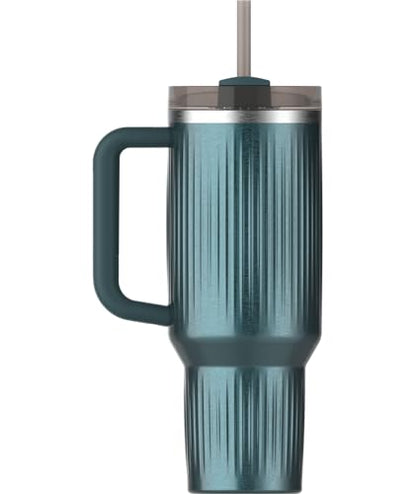 STANLEY Quencher H2.0 Tumbler with Handle and Straw 40 oz | Flowstate 3-Position Lid | Cup Holder Compatible for Travel | Insulated Stainless Steel Cup | BPA-Free | Fluted Marina Shine