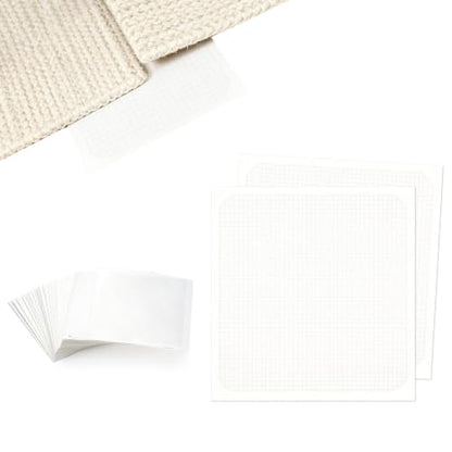 Double Sided Carpet Tile Tape - 50 Pre-Cut 4x4 Inch Adhesive Strips for Flooring