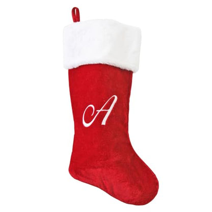 20 Inch Red Christmas Stockings with Letter - Festive Holiday Decor - Variation A