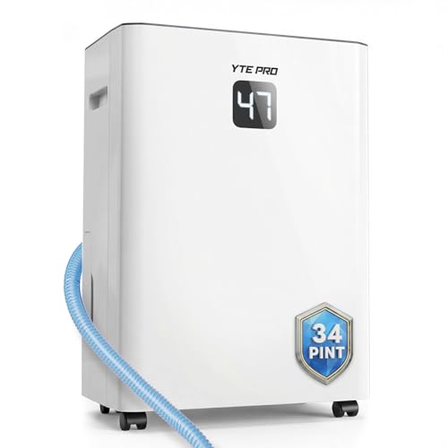 34 Pint Dehumidifier for 2500 Sq.Ft with Drain Hose - Cream Ivory