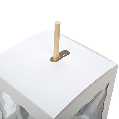 ClearBags 4" x 4" x 4 5/8" White Craft Paper Window Box with Attached PET Sheet(25 pieces) | Gift Box with Top Hole for Sticks | For Treats, Caramel Apple, Wedding or Party Favors | WGWG349