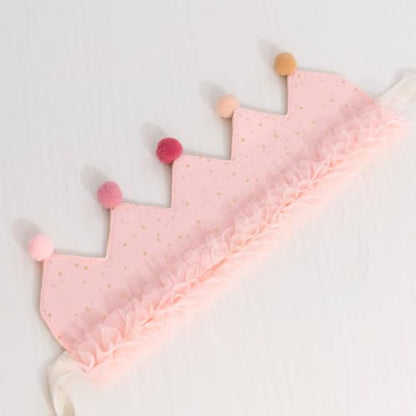 Reusable Fabric Birthday Crown for Girls with Changeable Numbers