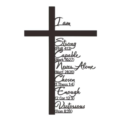 Christian Metal Cross Wall Art with Scripture - Faith-Inspiring Home Decor