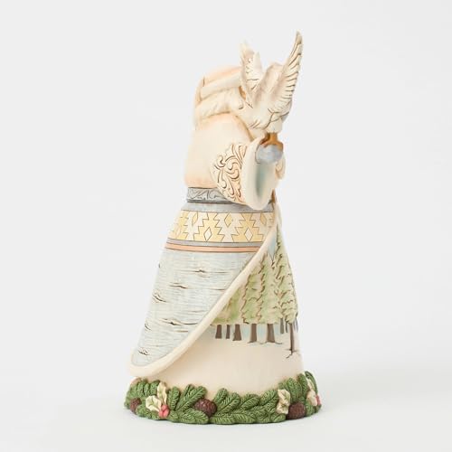 Santa Holding Owl Figurine - Handcrafted Christmas Home Decor, 8.23 Inch
