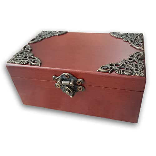 Antiqued Lock Wooden Jewelry & Music Box - Castle in The Sky (Carrying You) Variation 1