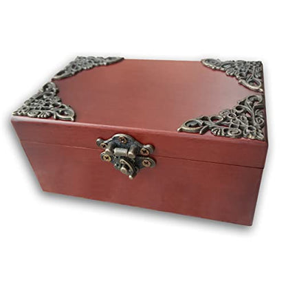 Antiqued Lock Wooden Jewelry & Music Box - Castle in The Sky (Carrying You) Variation 1