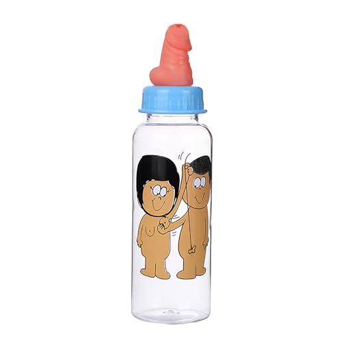 Funny Bottle with Penis Cap JJ - Bachelor Party Gag Gift, Cheeky Can Cover