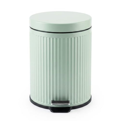 Garvee Bathroom Trash Can 5L Green with Soft Close Lid - Round Wastebasket