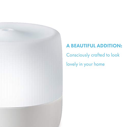 HoMedics, Ultrasonic Aroma Diffuser 130mL Humidifying Diffuser with Color-Changing Light Up to 6 Hours Continuous Runtime, 12 Hours Intermittent Runtime 2-Pack Essential Oil Starter Kit